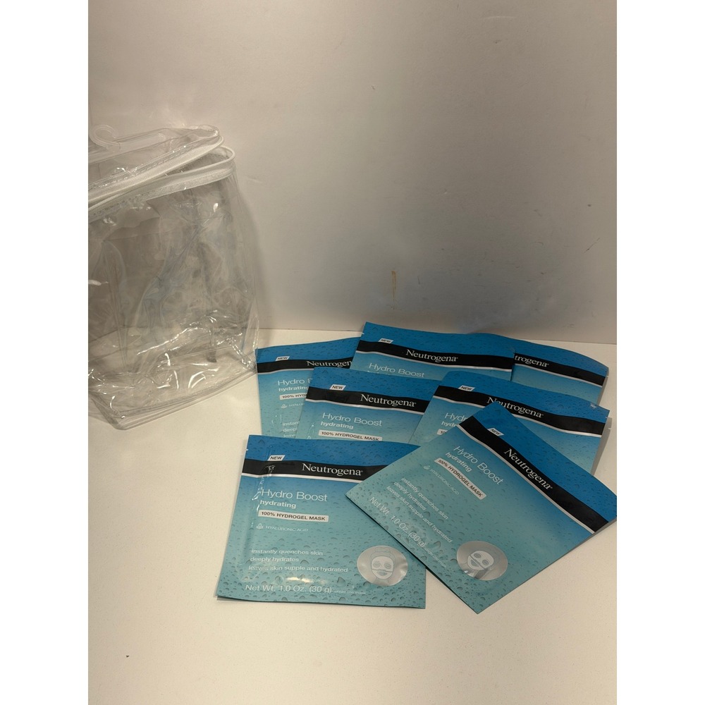 Neutrogena Hydro Boost Hydrating 100% Hydrogel Mask Bundle 7 Pack with‎ Pouch